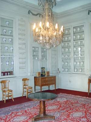 Salle de r&eacute;ception de la pharmacie (1786)- h&ocirc;pital de Chalon-sur-Sa&ocirc;ne.  Cr&eacute;dit photographique : Comedi